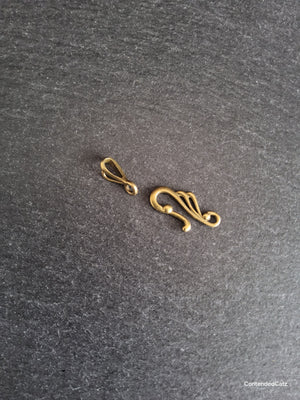 8 or 40 Sets of Hook and Eye Antique Bronze Alloy Clasps Hook 25x12mm Eye 16x3mm Nickel FREE