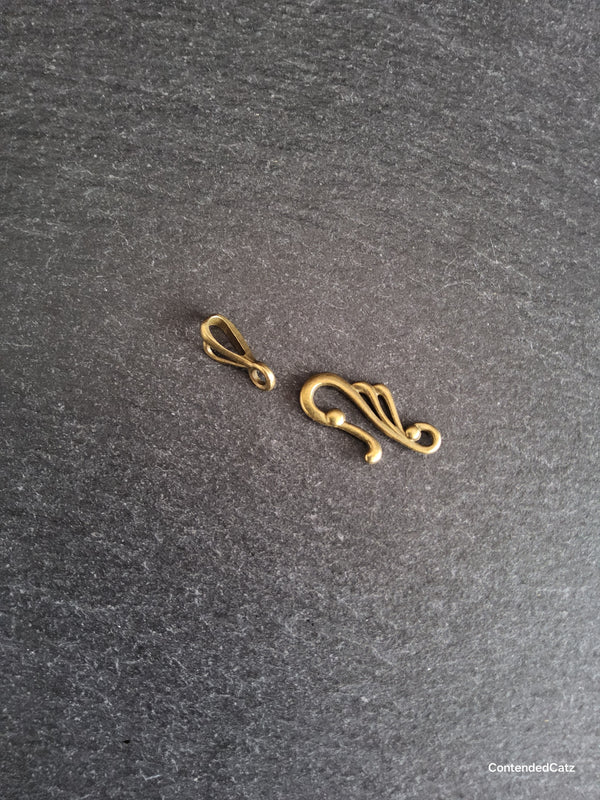 8 or 40 Sets of Hook and Eye Antique Bronze Alloy Clasps Hook 25x12mm Eye 16x3mm Nickel FREE