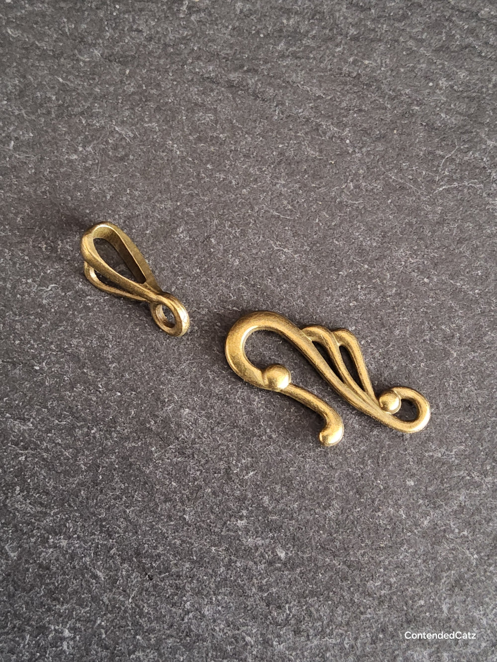 8 or 40 Sets of Hook and Eye Antique Bronze Alloy Clasps Hook 25x12mm Eye 16x3mm Nickel FREE