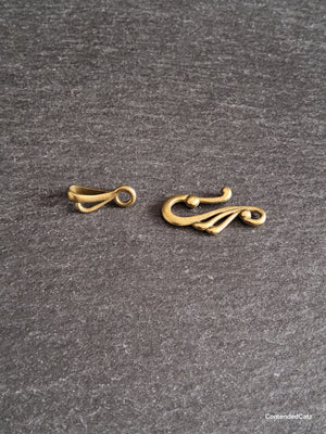 8 or 40 Sets of Hook and Eye Antique Bronze Alloy Clasps Hook 25x12mm Eye 16x3mm Nickel FREE