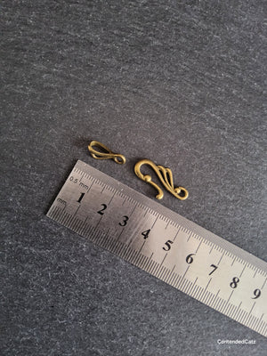 8 or 40 Sets of Hook and Eye Antique Bronze Alloy Clasps Hook 25x12mm Eye 16x3mm Nickel FREE