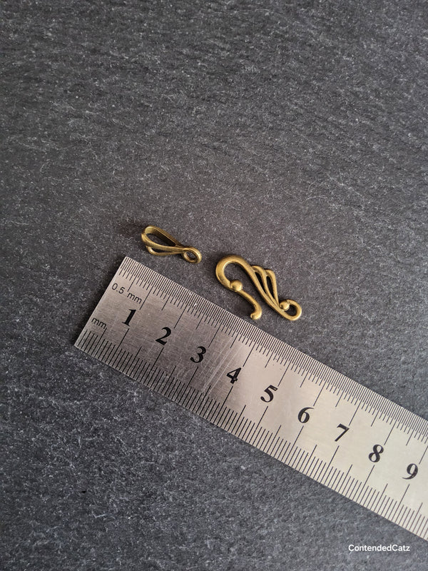 8 or 40 Sets of Hook and Eye Antique Bronze Alloy Clasps Hook 25x12mm Eye 16x3mm Nickel FREE