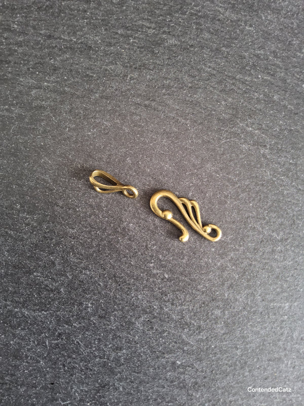 8 or 40 Sets of Hook and Eye Antique Bronze Alloy Clasps Hook 25x12mm Eye 16x3mm Nickel FREE