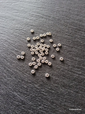 100 or 500 Bright Silver Plated 4mm Daisy Spacer Beads 4x1.5mm Hole: 1mm
