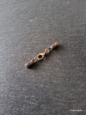 Antique Copper Patterned Alloy End Cap Sets for 3mm Cord Necklaces (3.5mm end caps)