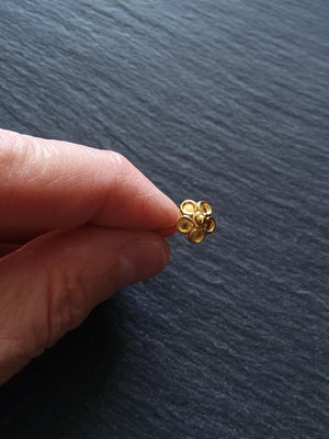 Flower Headpins Genuine 22K Gold Plated Vermeil Sterling Silver 0.5mm 24 gauge 65mm Long - ContentedCatz