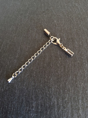 Antique Silver Tone Crimp End Sets for 3mm to 3.5mm Round Cord Necklaces - ContentedCatz