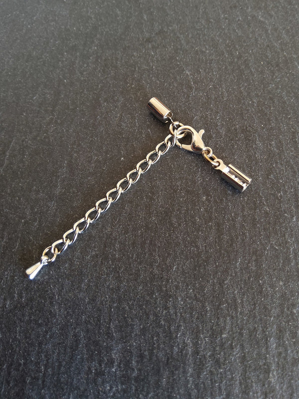 Antique Silver Tone Crimp End Sets for 3mm to 3.5mm Round Cord Necklaces - ContentedCatz