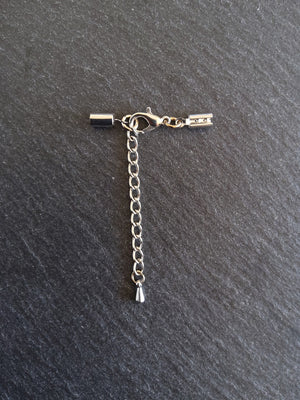 Antique Silver Tone Crimp End Sets for 3mm to 3.5mm Round Cord Necklaces - ContentedCatz