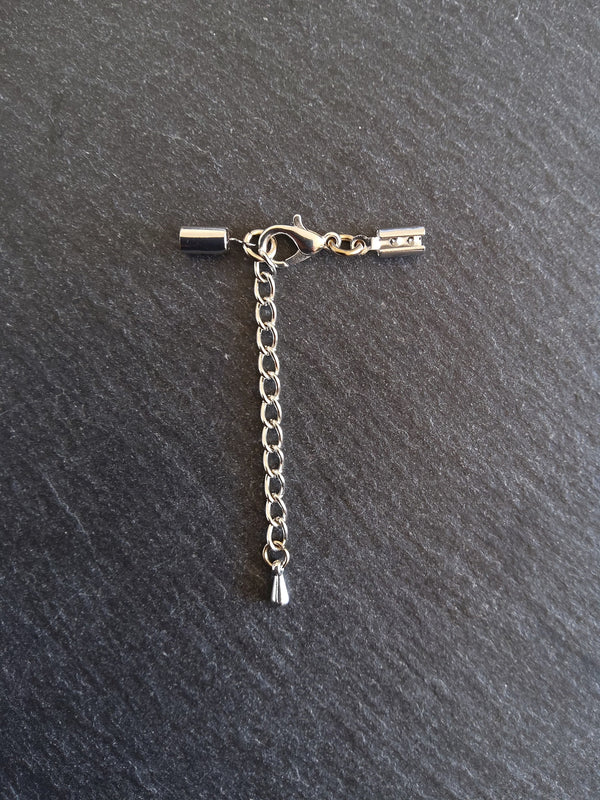 Antique Silver Tone Crimp End Sets for 3mm to 3.5mm Round Cord Necklaces - ContentedCatz