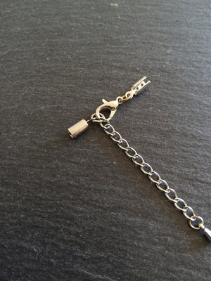 Antique Silver Tone Crimp End Sets for 3mm to 3.5mm Round Cord Necklaces - ContentedCatz