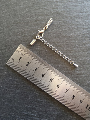 Antique Silver Tone Crimp End Sets for 3mm to 3.5mm Round Cord Necklaces - ContentedCatz