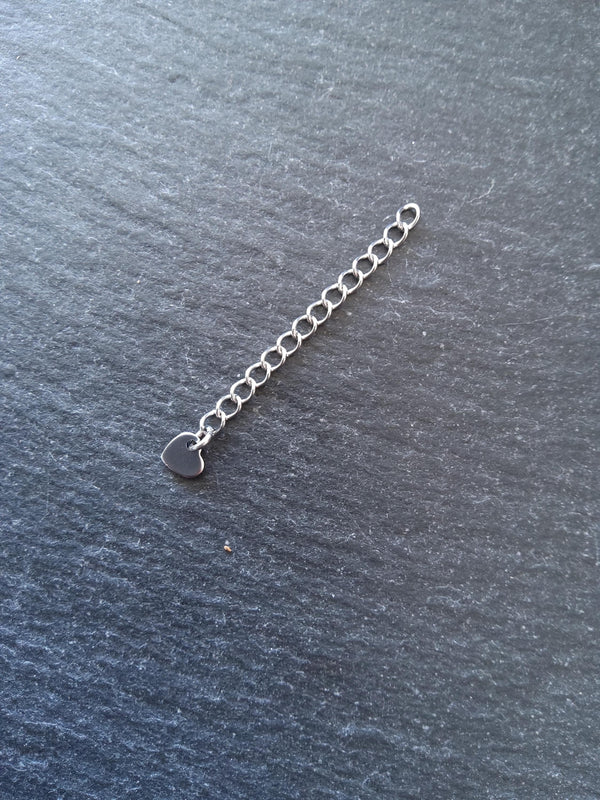 6 Stainless Steel Extender Chains with Choice of Drop 50mm (2") Long - ContentedCatz