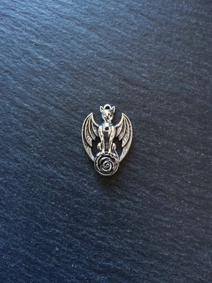 6 or 30 Winged Cat Gargoyle with Rose Charms Antique Silver Tone 27x19mm - ContentedCatz