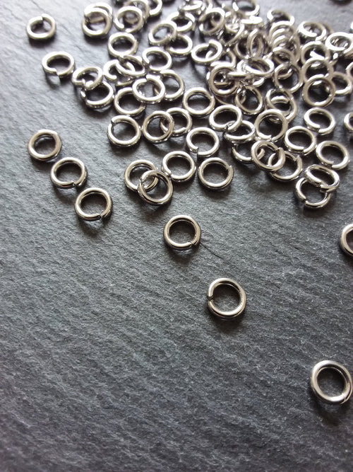 100 or 500 Stainless Steel 6mm Jump Rings Strong 1mm (19 Gauge) - ContentedCatz