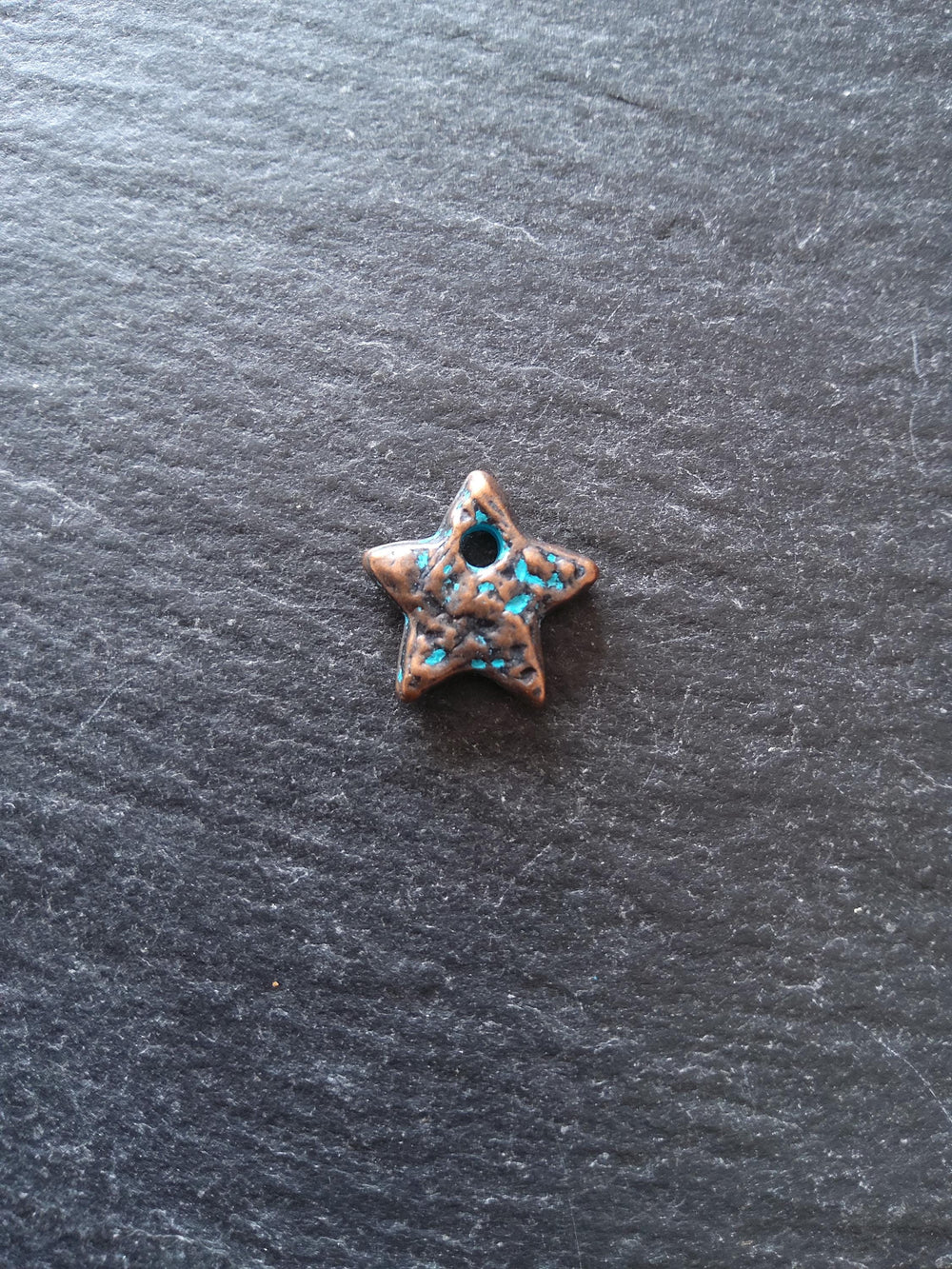 8 or 40 Antique Copper Star Charms with Blue Patina 13x13x3mm - ContentedCatz