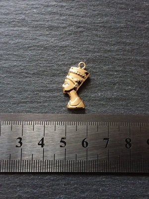 2 or 10 Real 14K Gold Plated Ancient Egyptian Nefertiti Charms 23x13mm Nickel FREE - ContentedCatz