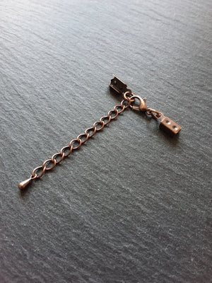 Antique Copper Folding Crimp End Sets for approx. 3.5mm Cord - ContentedCatz