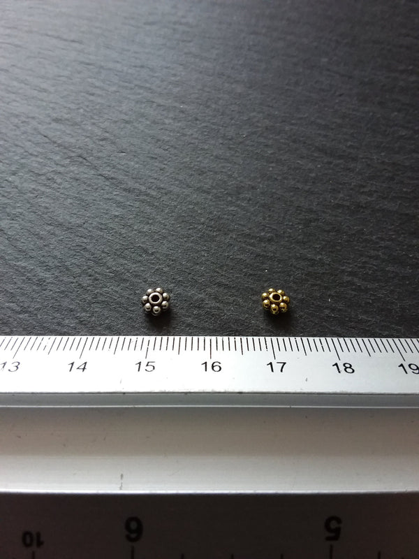 80 or 400 Daisy Spacer Beads 5mm Antique Gold Tone Alloy Chunky 5x2.5mm Hole: 0.8mm - ContentedCatz