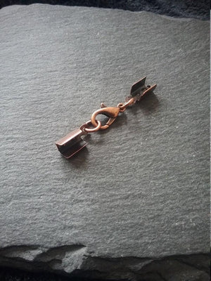 Antique Copper Folding Crimp End Sets for approx. 3.5mm Cord - ContentedCatz