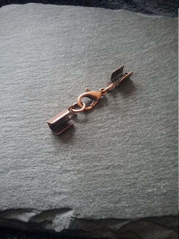 Antique Copper Folding Crimp End Sets for approx. 3.5mm Cord - ContentedCatz