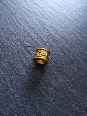Celtic Knot Beads Antique Gold Tone Triquetra Design Cylinder Charm 11x8mm. Large 6mm Hole. Nickel FREE - ContentedCatz