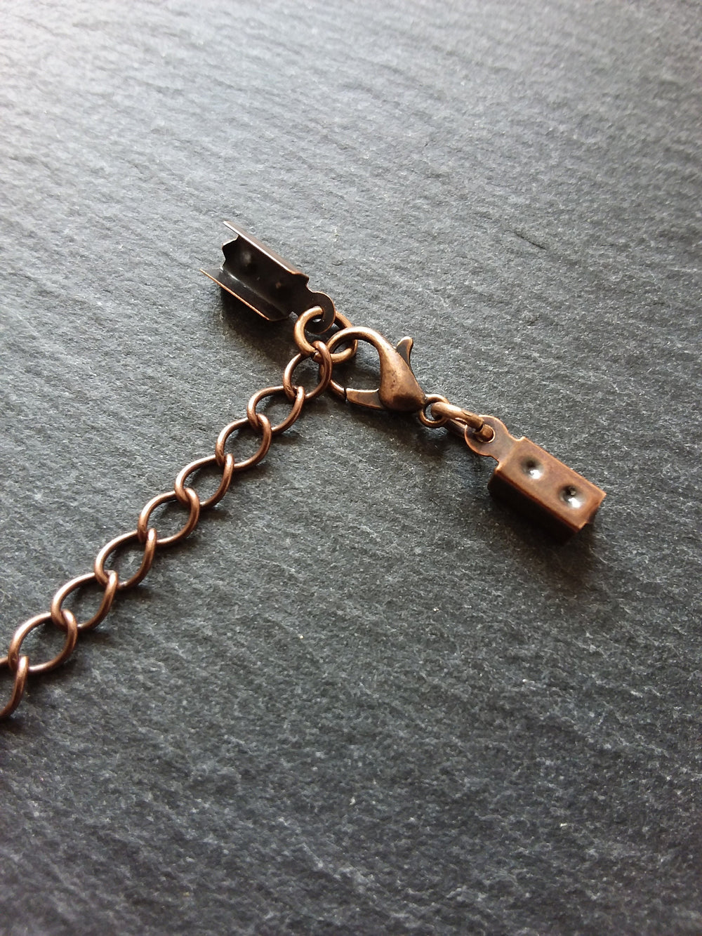 Antique Copper Folding Crimp End Sets for approx. 3.5mm Cord - ContentedCatz