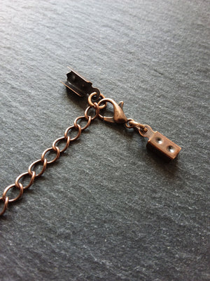 Antique Copper Folding Crimp End Sets for approx. 3.5mm Cord - ContentedCatz