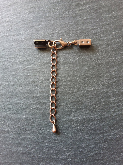 Antique Copper Folding Crimp End Sets for approx. 3.5mm Cord - ContentedCatz