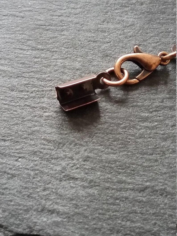 Antique Copper Folding Crimp End Sets for approx. 3.5mm Cord - ContentedCatz
