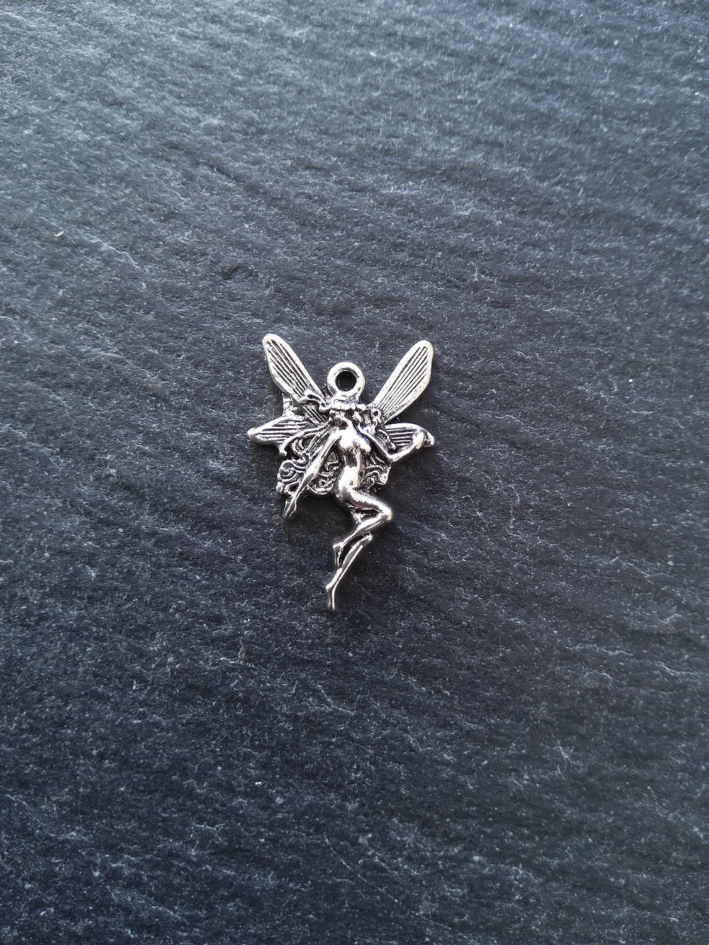12 or 60 Fairy Charms Antique Silver Tone 21x15mm