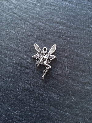 12 or 60 Fairy Charms Antique Silver Tone 21x15mm