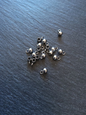 10 or 50 Stainless Steel 4mm Bail Beads 4x3.2x7mm Hole: 2mm