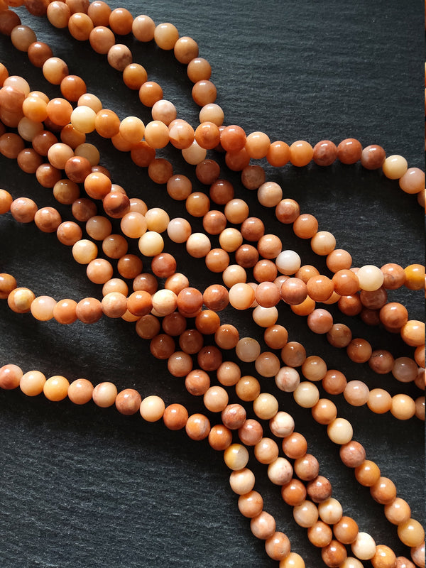 8mm to 8.5 Natural Dark Pink Aventurine Round Beads Undyed Full 15 Inch Strand (DPA8-4) - ContentedCatz