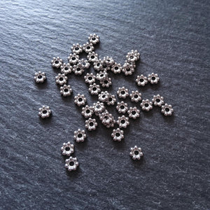 10 or 50 Stainless Steel 5mm Daisy Spacer Beads 5x1.2mm Hole: 1.5mm - ContentedCatz