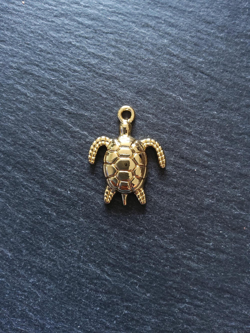 2 or 10 Real Gold Plated Sea Turtle Charms 30x24x4.5mm Nickel FREE - ContentedCatz