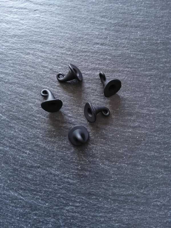 6 or 30 Matt Back Alloy Witches Hat Charms 12x11mm