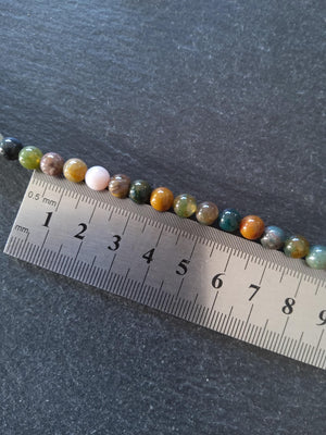 6.5mm Indian Agate Natural Undyed Round Gemstone Beads Full 15.7 inch Strand