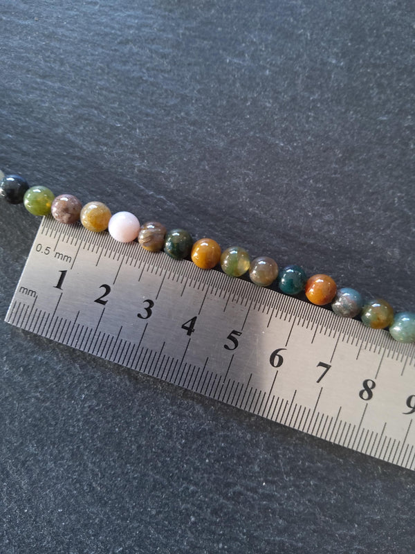 6.5mm Indian Agate Natural Undyed Round Gemstone Beads Full 15.7 inch Strand