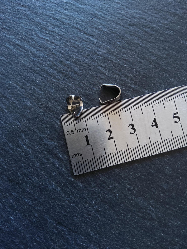 10 or 50 Stainless Steel Pinch Bails for Pendants 9.5x7x6.5mm - ContentedCatz