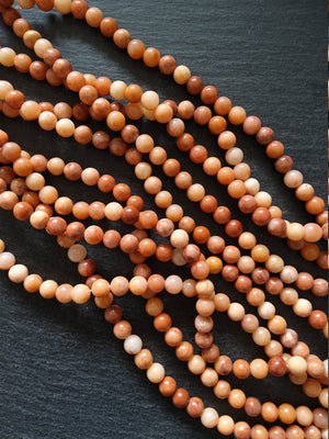 8mm to 8.5 Natural Dark Pink Aventurine Round Beads Undyed Full 15 Inch Strand (DPA8-4) - ContentedCatz