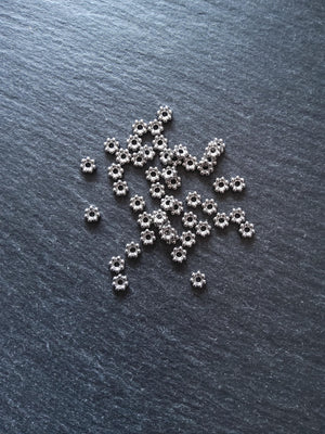 10 or 50 Stainless Steel 5mm Daisy Spacer Beads 5x1.2mm Hole: 1.5mm - ContentedCatz