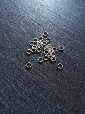 10 or 50 Sterling Silver Plated Brass 6mm Jump Rings 1mm (18 gauge) - ContentedCatz