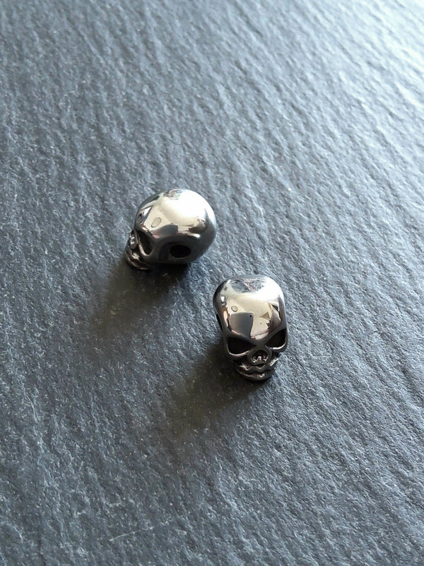 1 or 5 Stainless Steel Skull Beads 11x8x10mm Hole: 2.5mm