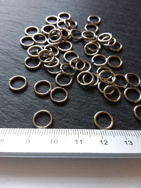 100, 300 or 1200 Strong Jump Rings Silver Tone 9mm Diameter 1.2mm Thick
