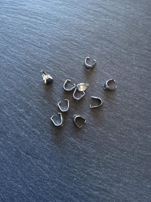 10 or 50 Stainless Steel Pinch Bails for Pendants 9.5x7x6.5mm - ContentedCatz
