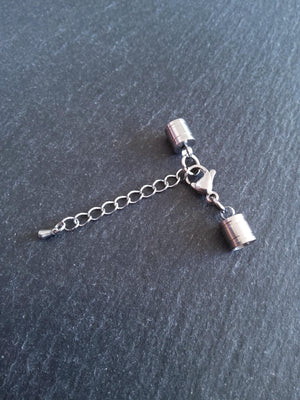 Patterned Stainless Steel End Cap Sets for 5.5mm Cord (6mm end caps) - ContentedCatz
