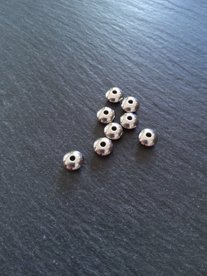 8 or 40 Stainless Steel 8mm Solid Round Flying Saucer Spacer Beads 8x4mm with 2mm Hole - ContentedCatz