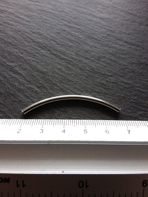 10, 50 or 100 Silver Plated Tube beads 50mm ( 2 inch ) Curved Spacer 50x3mm - ContentedCatz
