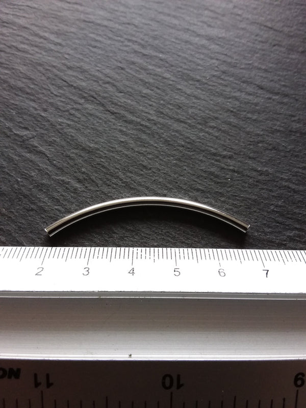 10, 50 or 100 Silver Plated Tube beads 50mm ( 2 inch ) Curved Spacer 50x3mm - ContentedCatz